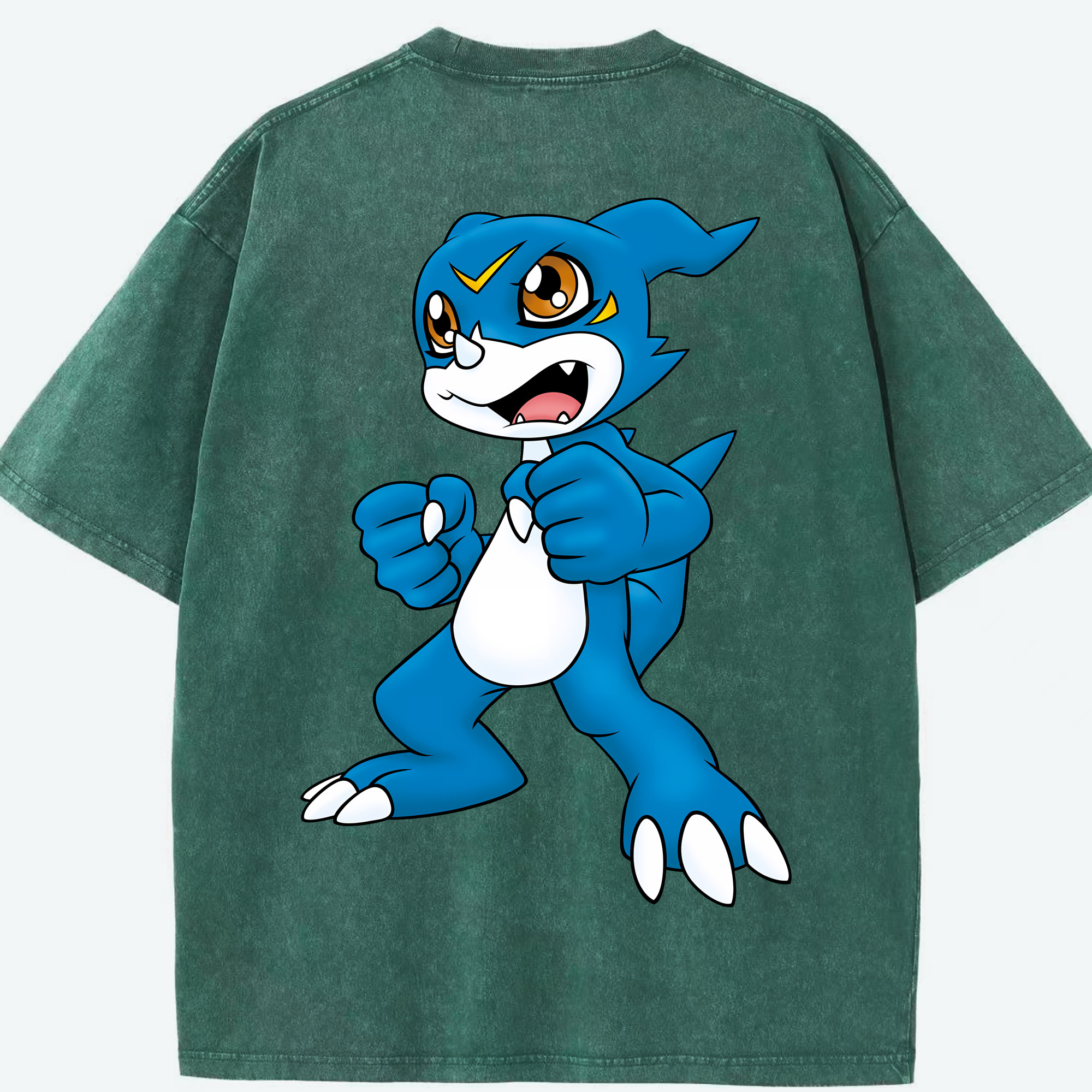 （画像用） Digimon デジタルモンスター/デジモン 綿100% ヴィンテージ風 半袖Tシャツ（背面プリント）